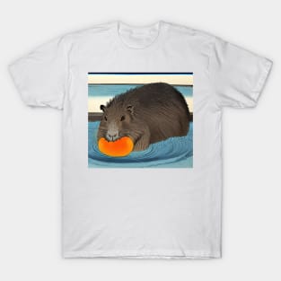 Capybara eating Ukiyo-e T-Shirt